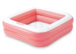 Vierkant opblaasbaar babyzwembad roze